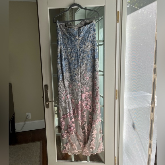 Dress is altered measure 17 armpit to armpit and 53 inches long - Picture 2 of 3